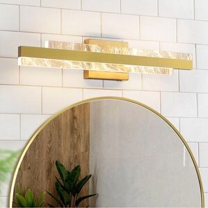 New Gold Bath Vanity LED Wall Light - Modern Acrylic Shade